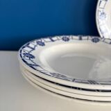 Set of 5 old earthenware plates Céranord St Amand - Made in France