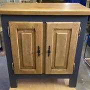 Buffet bas en chêne massif relooké – Style Campagne Chic / Moderne