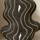 Raw black stoneware vase