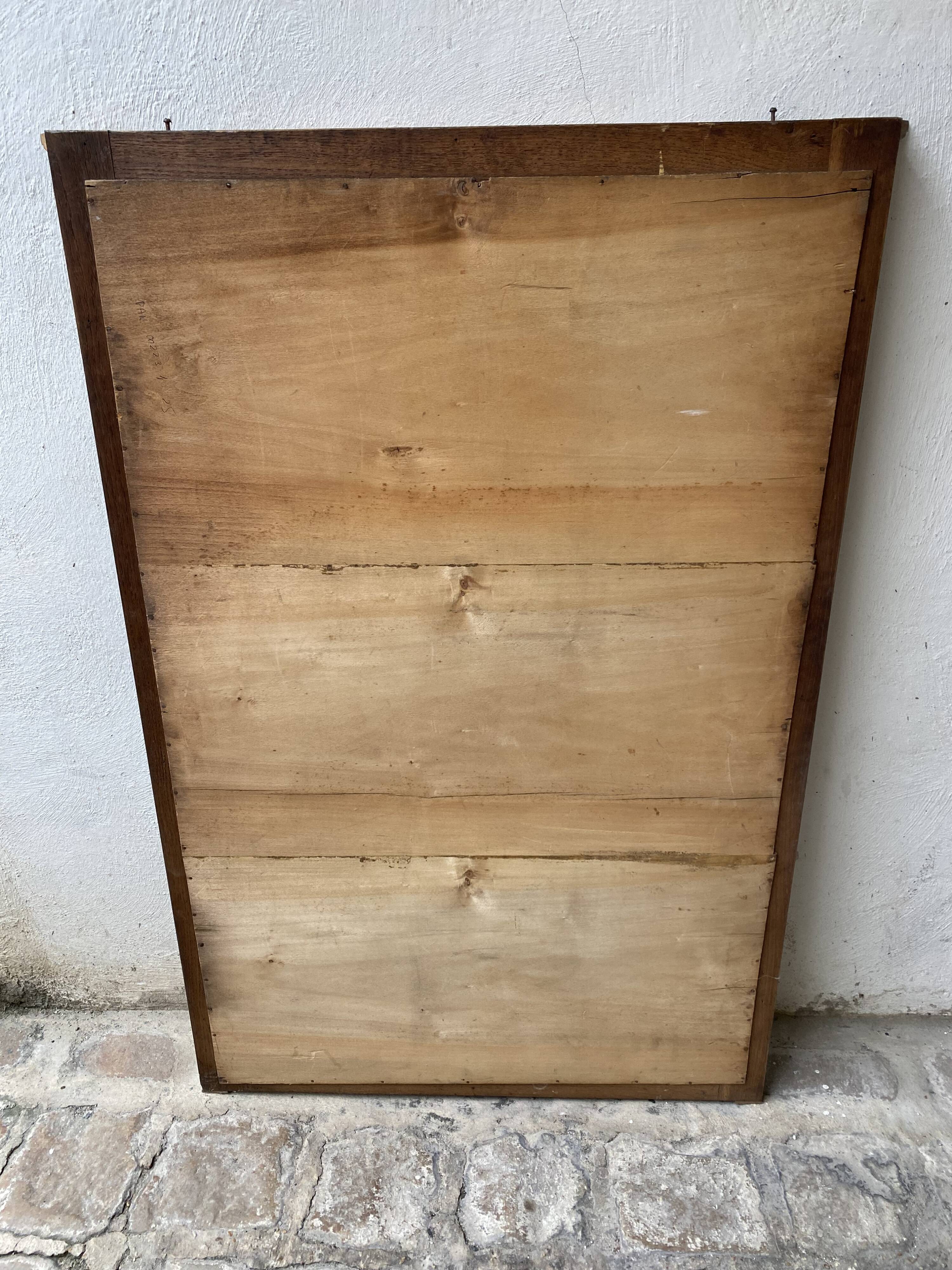 Large art deco mirror in varnished oak