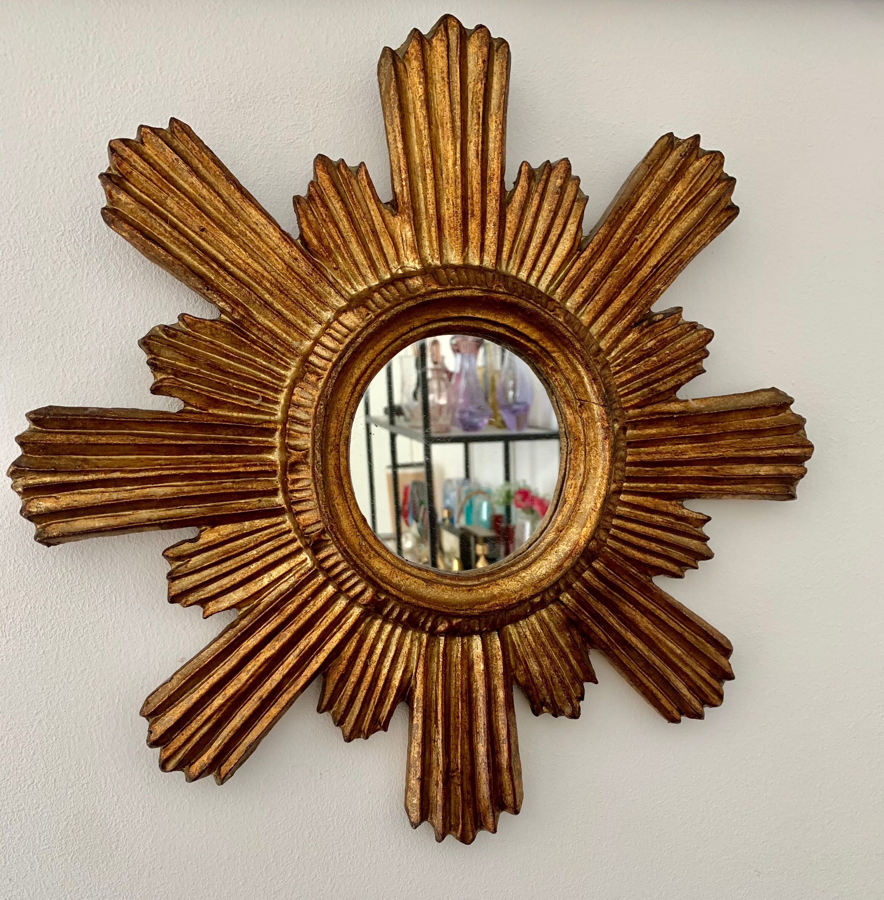 Vintage sun mirror, Italy 1950s