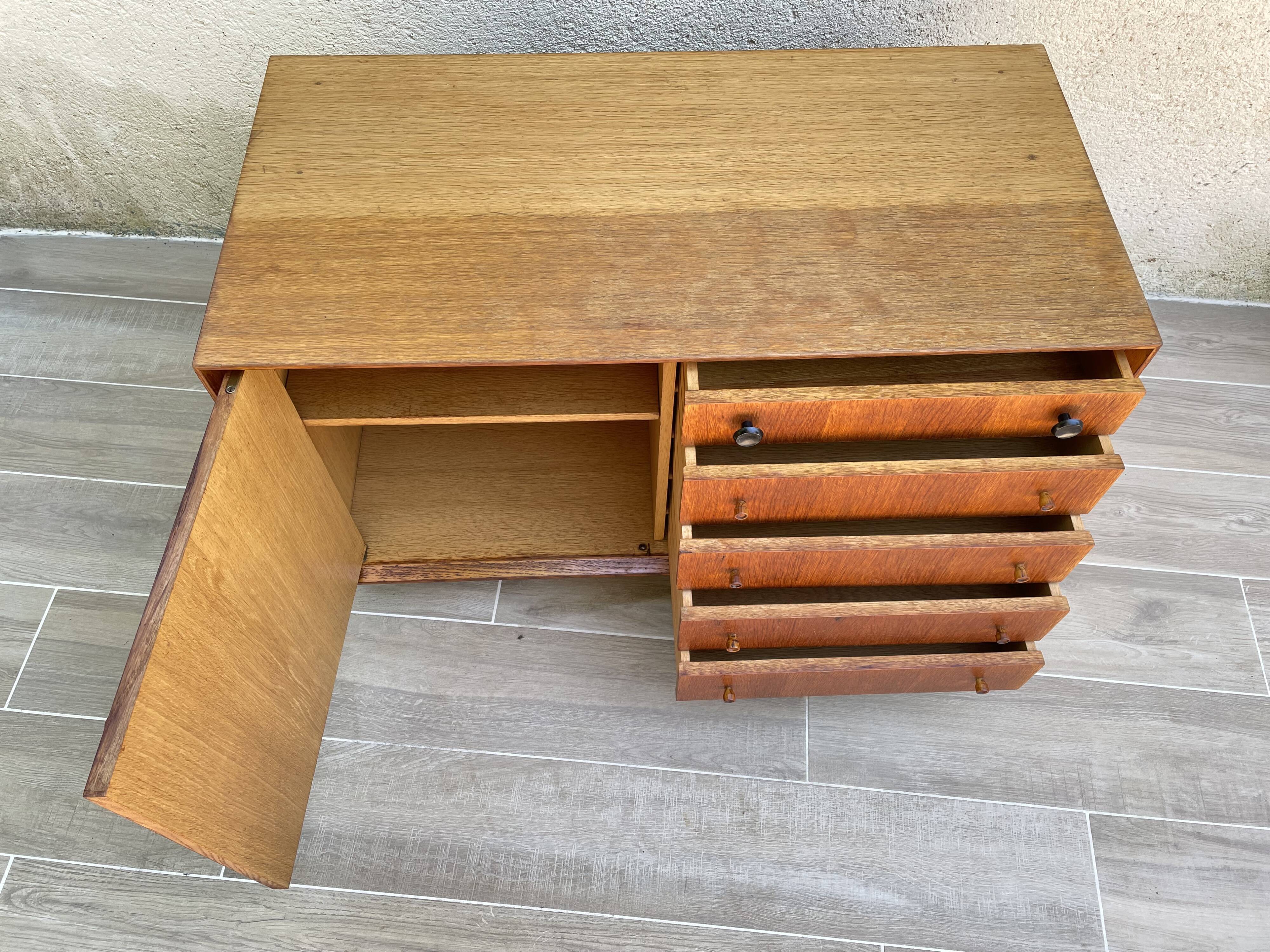 Scandinavian sideboard with 5 vintage drawers