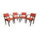 Suite of four vintage rockabilly bridge armchairs