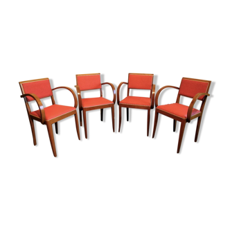 Suite of four vintage rockabilly bridge armchairs