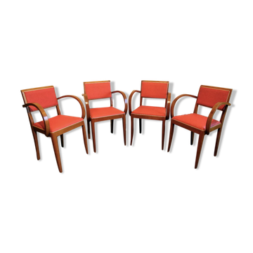 Suite of four vintage rockabilly bridge armchairs