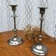 Set of 2 vintage silver candle holders