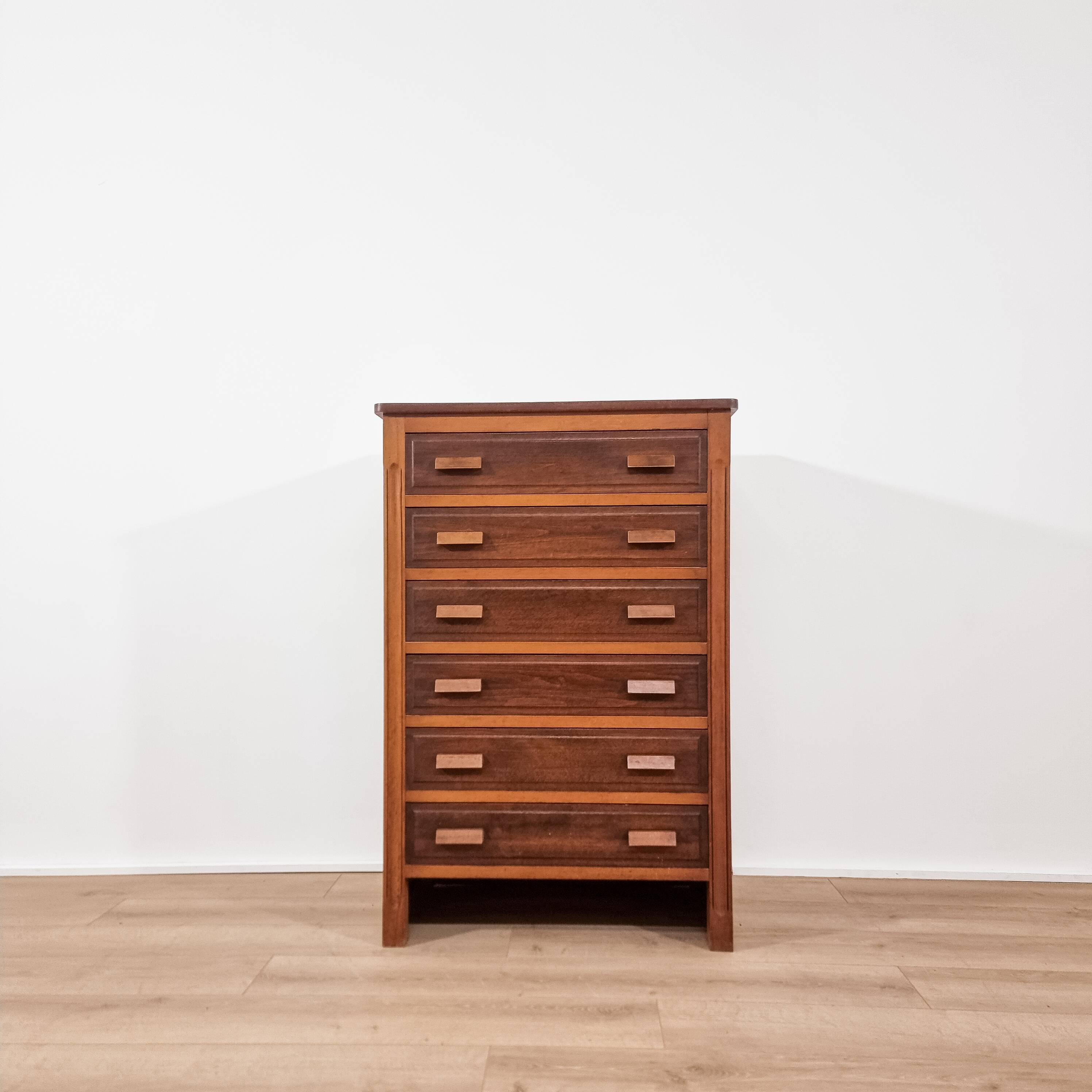 Solid wood chest of drawers, 1950s