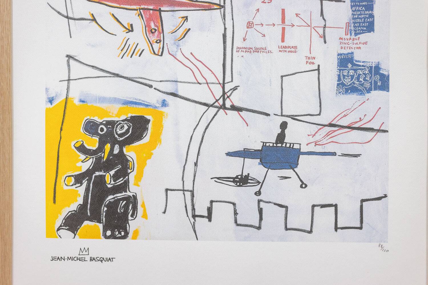 Jean-Michel Basquiat. Numbered color silkscreen print. 1990s.