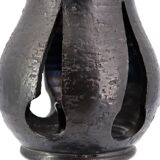 Black ceramic candle holder by Jean Marais, Vallauris, 1960s