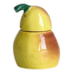 Yellow ceramic pear-shaped salt shaker