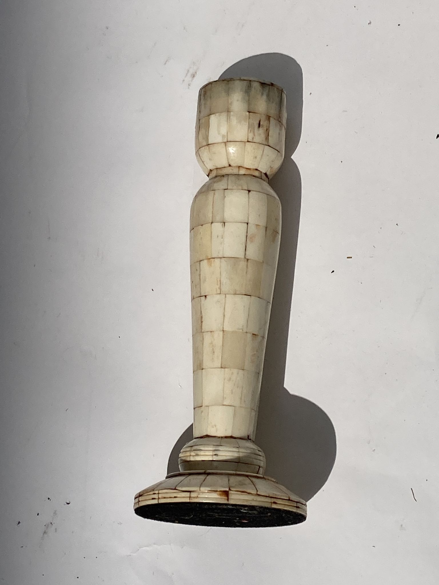 Grand tour bone inlay candle holders, candle sticks and obelisk, ca 1895 France