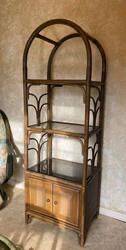Vintage rattan and wicker shelves