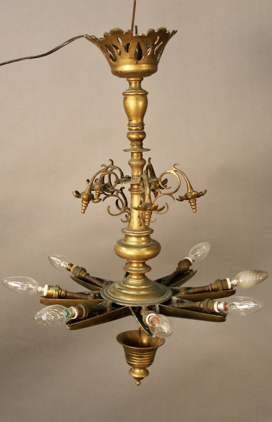 19th Century Bronze Synagogue Chandelier