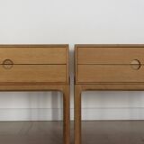 Scandinavian Nightstands in Oak by Kai Kristiansen for Aksel Kjersgaard, 1960s, Set of 2