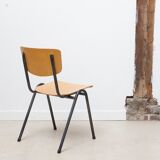 Vintage stackable chair eromes F4 beech anthracite