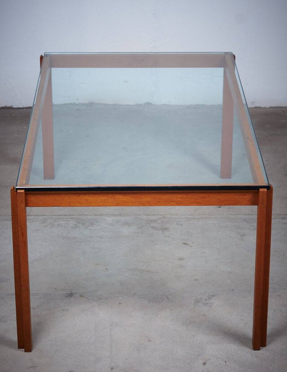 Teak and Glass Coffee Table, Denmark, 1960s