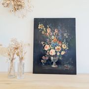 Peinture ancienne - bouquet de fleurs