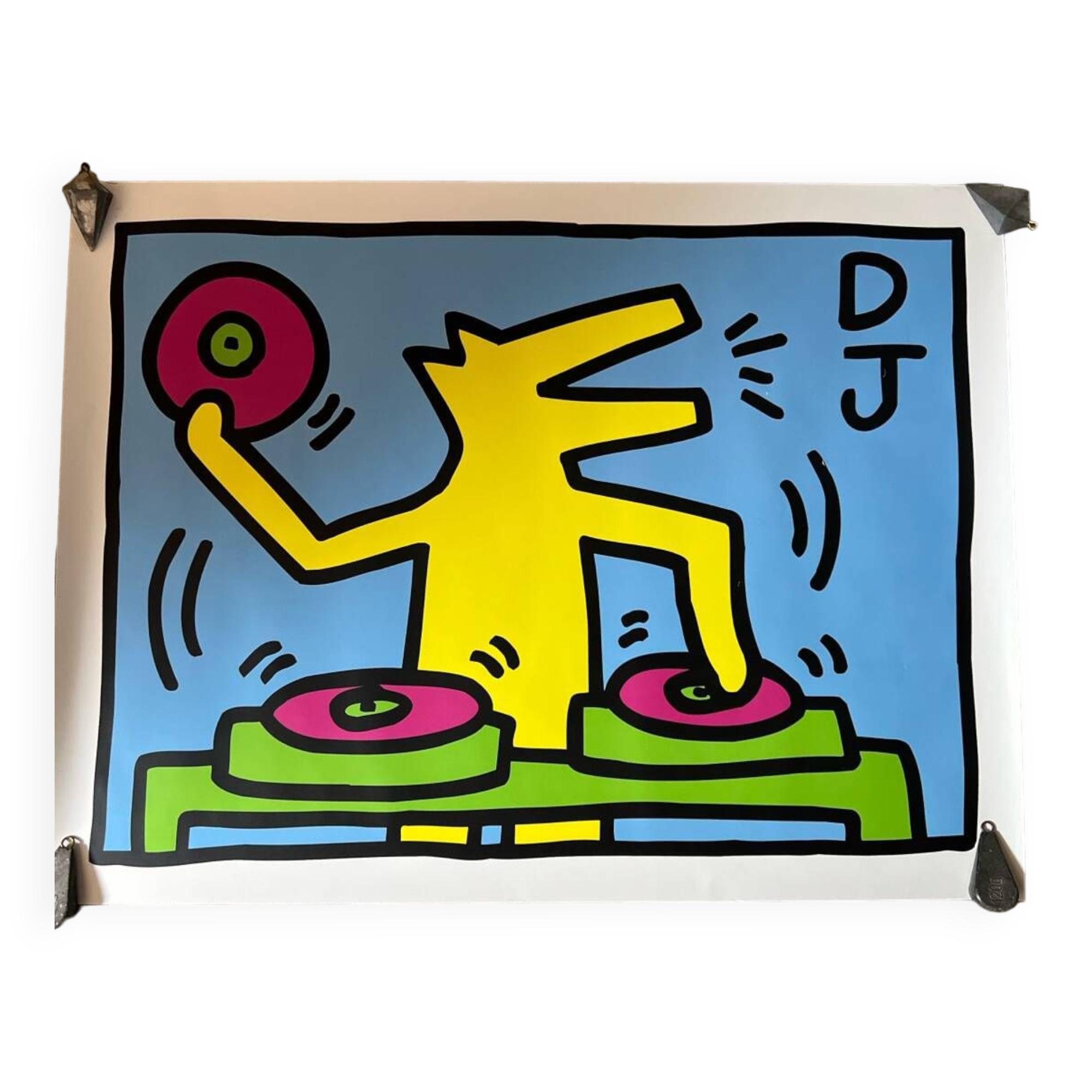 Poster Keith Haring DJ streetart 80s design Starck Sotssass