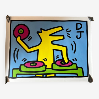 Poster Keith Haring DJ streetart 80s design Starck Sotssass