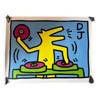Poster Keith Haring DJ streetart 80s design Starck Sotssass
