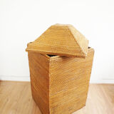 Vintage rattan and wicker storage box