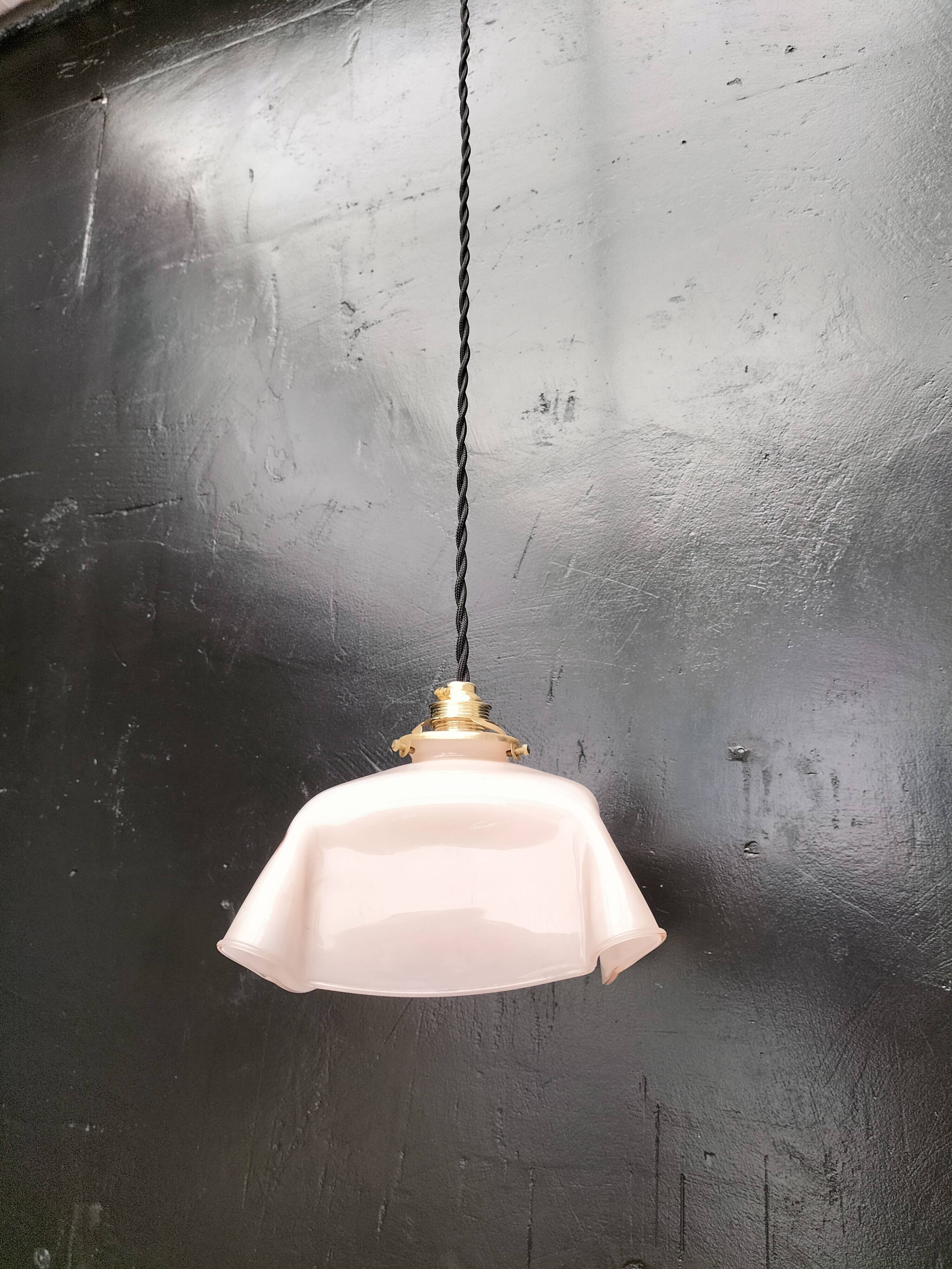 Pink opaline pendant light