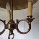 Lustre said metal chandelier with 3 lights in hunting horns.