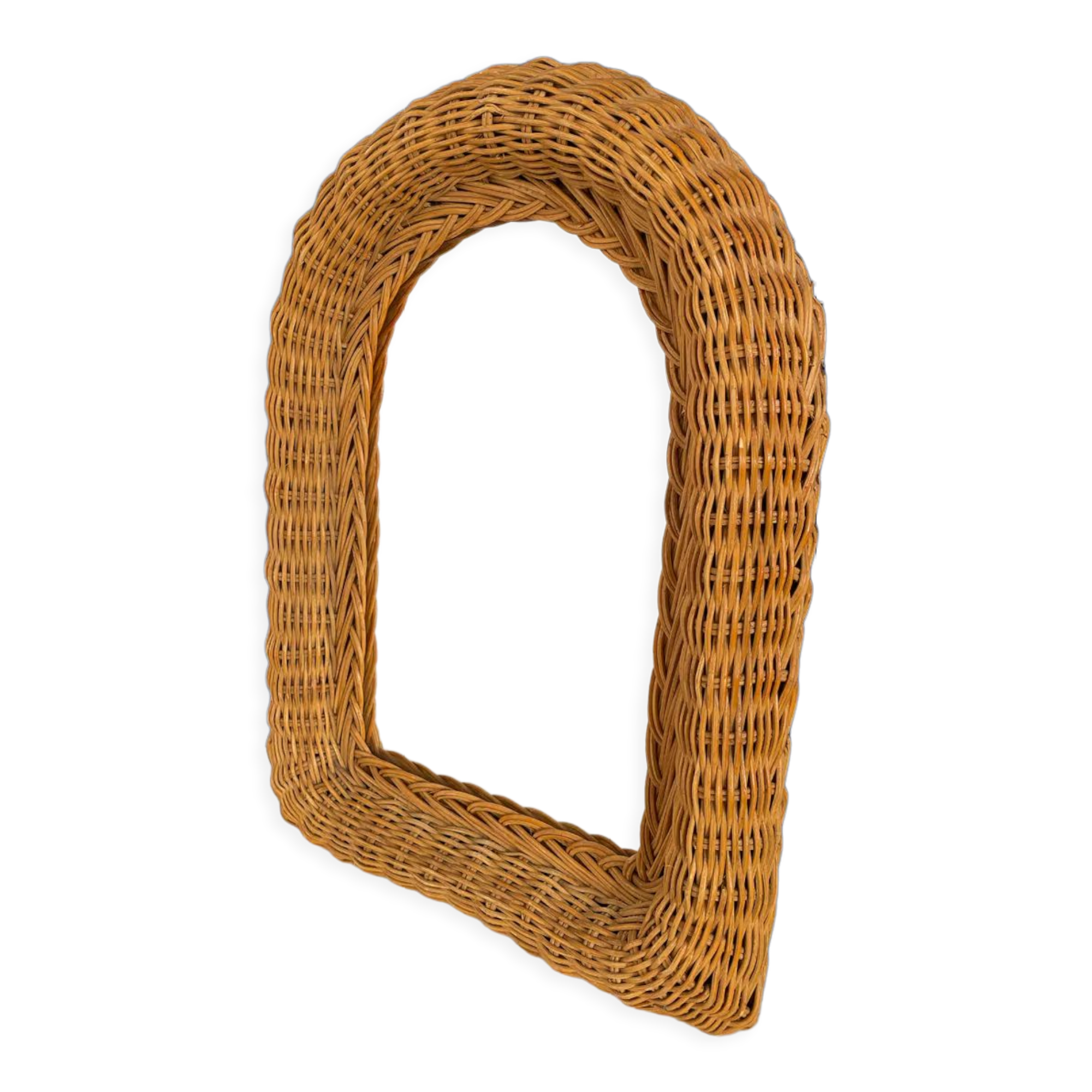 Vintage oval wicker mirror 31x41cm