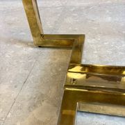 Table à manger Belgo chrome années 70 verre fumé