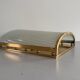 Large heavy glass wall light with a brass frame from the mid-century, 1950s, Italy.