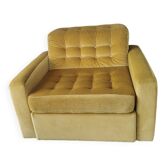 Padded velvet armchair from the 70s