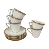 White & gold porcelain coffee cups