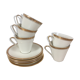 Tasses à café en porcelaine blanche & dorée