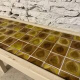 Table basse en bois et céramique vintage