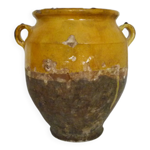 pot à confit jaune vernissé,