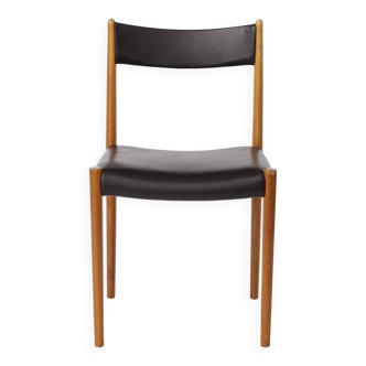 1 of 6 Vintage German Dining Chair by Lübke, 1970s, Beech Wood & Faux Leath