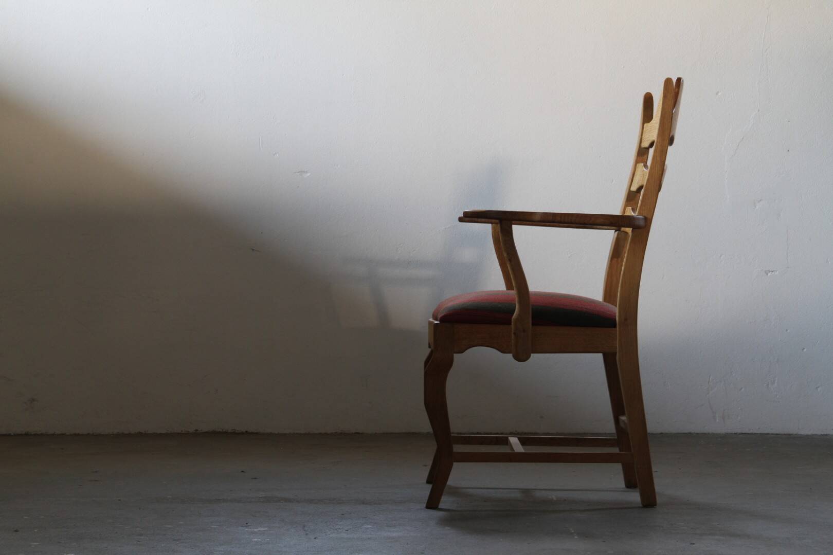 Pair of Vintage Brutalist Oak Razorblade Armchairs by Henning Kjærnulf, 1960s