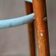 Vintage 60s bar stool in blue lacquered wood and metal.