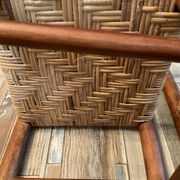 Pair of vintage children's chairs in wood and rattan
