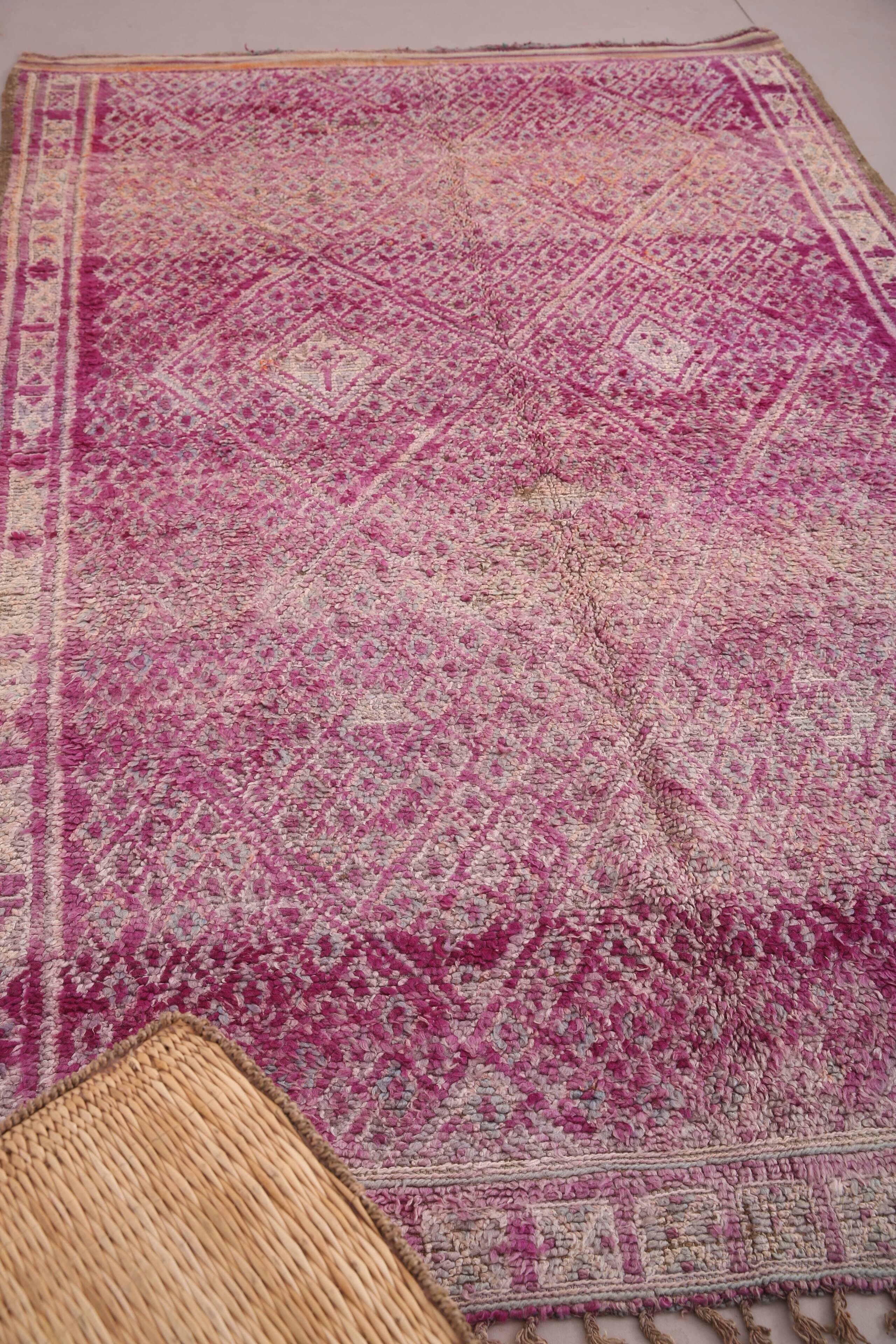 Purple Vintage Moroccan Rug 184 x 294 cm - Handmade Berber Rug - Wool Rug