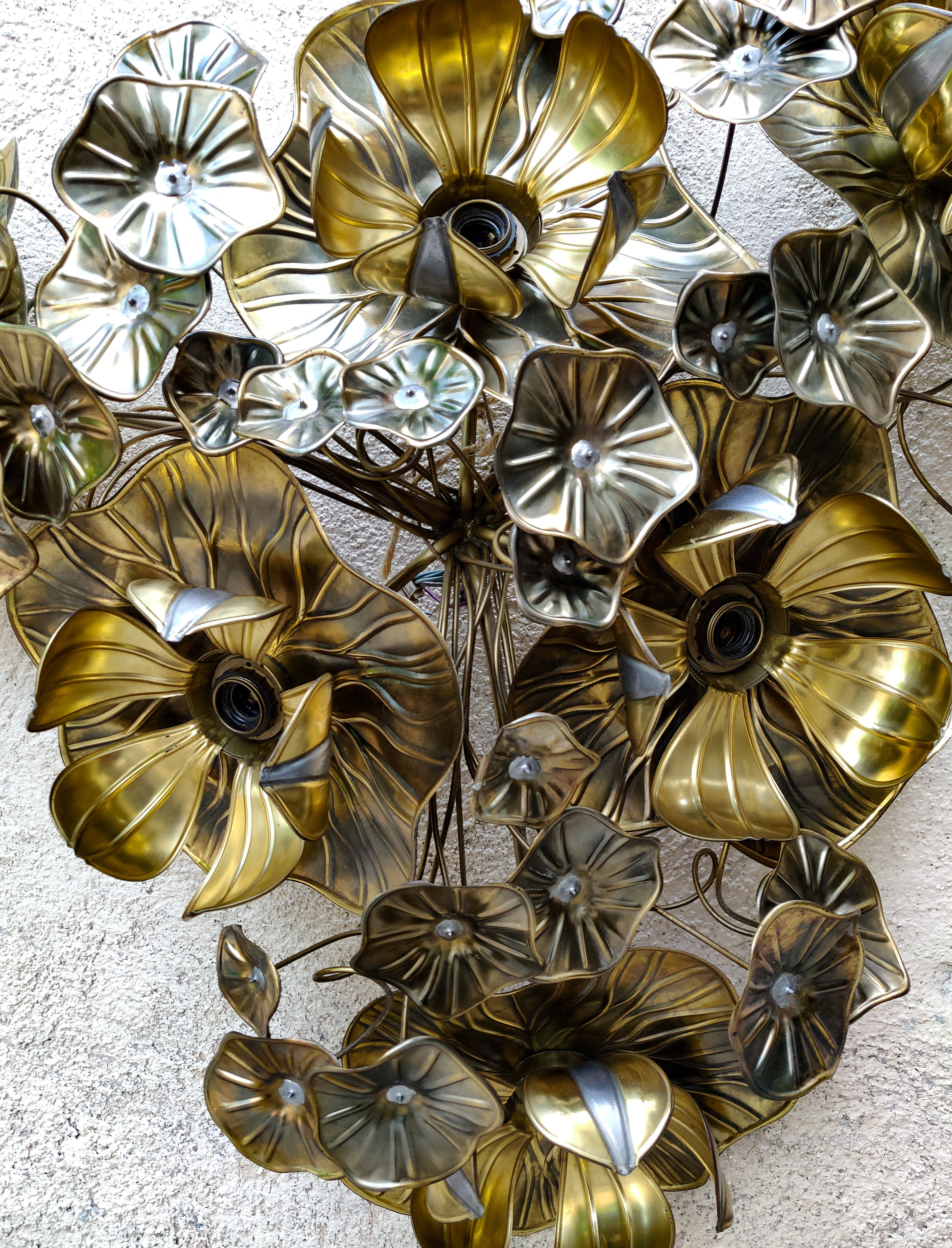 Henri Fernandez Applique or Ceiling Lotus Flower 106 cm