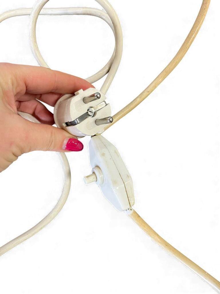 Tall vintage table lamp in blue ceramic / floor lamp