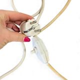 Tall vintage table lamp in blue ceramic / floor lamp