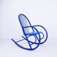 Blue Lacquered Tubular Metal Rocking Chair - 1970s