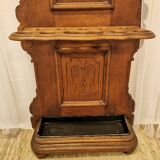 Oak cloakroom/coat rack with mirror