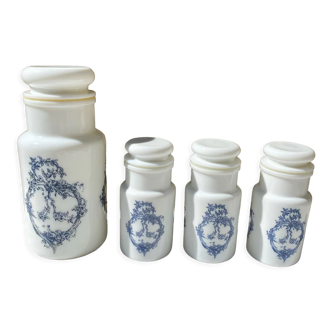 4 apothecary jars/spice jars