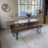 Guinguette table and its 2 benches