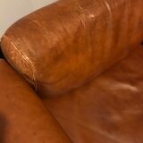 Fauteuil en cuir et palissandre Sergio Asti