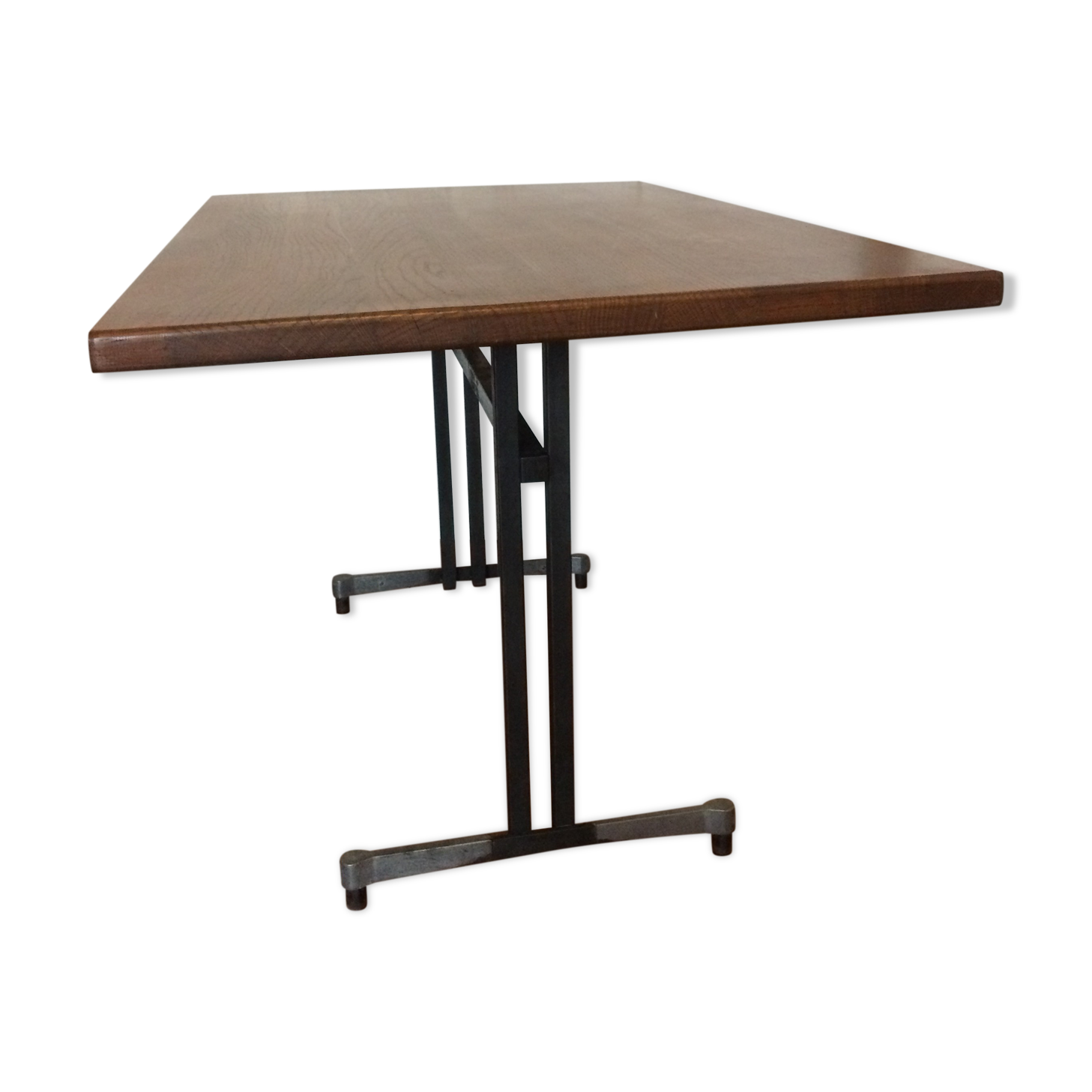 Metal and wood dining table