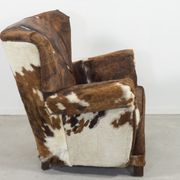 Fauteuil art déco en peau de vache